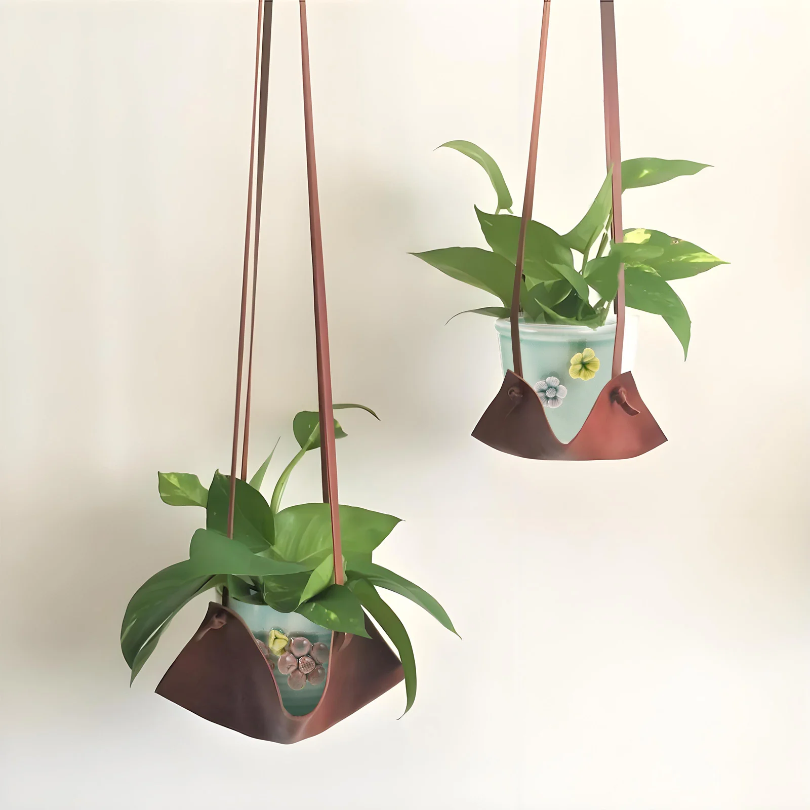 

4Pcs Garden Ceramic Succulent Pots Delicate Hanging Planter Space-Saving Decorative Ceramic Cactus Planter Pot Home Plant Holder