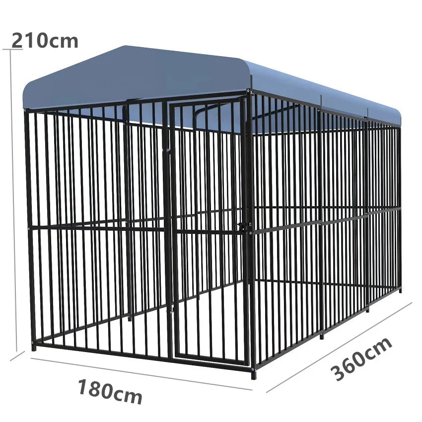 

Heavy Duty Easy Assemble Dog Kennel Outdoor Quadrate Dog Cage with Roof