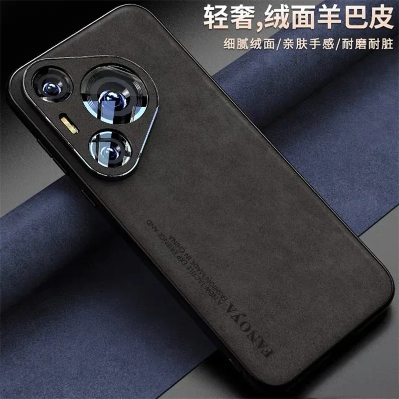 Case For Huawei Pura 70 Ultra Luxury PU Leather Back Cover For Huawei Pura 70 Pro Case Camera Protection Shell Silicone Bumper