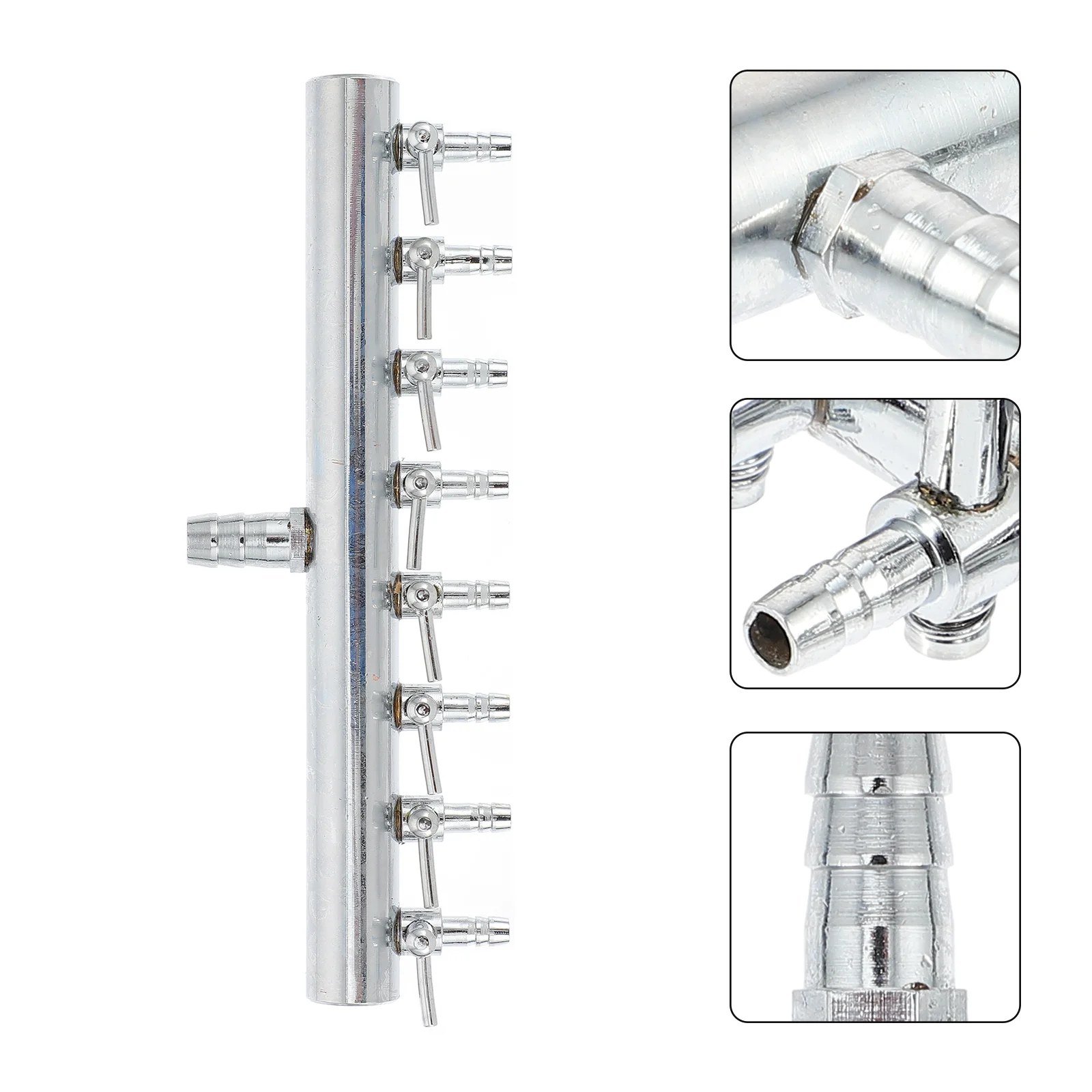 موزع فاصل تدفق الهواء 10 مللي متر مدخل 4 مللي متر منفذ صمامات تحكم مستقلة لحوض السمك خزان الأسماك بركة تدفق الهواء قابل للتعديل