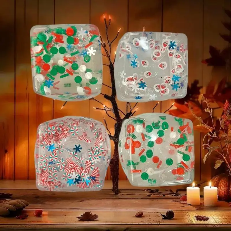 لعبة تململ حسية إسفنجية خاصة لعيد الميلاد - مكعب ضغط طابا للبالغين والأطفال #3