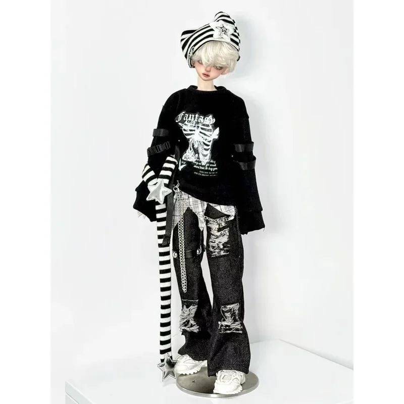 1/4 인형용 BJD 인형 옷 블랙 화이트 바지 스커트 세트 인형 의류 액세서리(인형 없음)