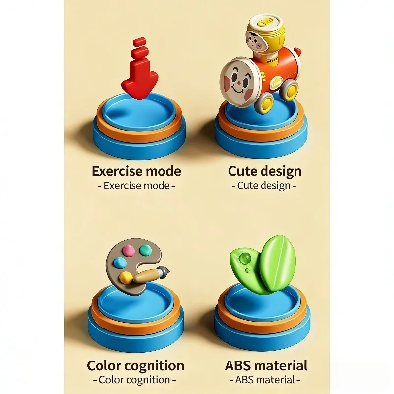 Baby Cartoon Jar Slid Car Press Inertia Small Car Toy Baby Can Play Rotate Toy with Whistle Safe Material Early Education Puzzle - view 5