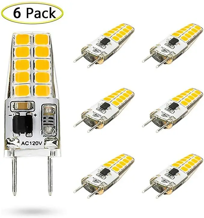 

G8 LED Bulb Mini T4 JCD Type 120V 3W 3000K for Under Cabinet Lighting Lights AC 110V-130V