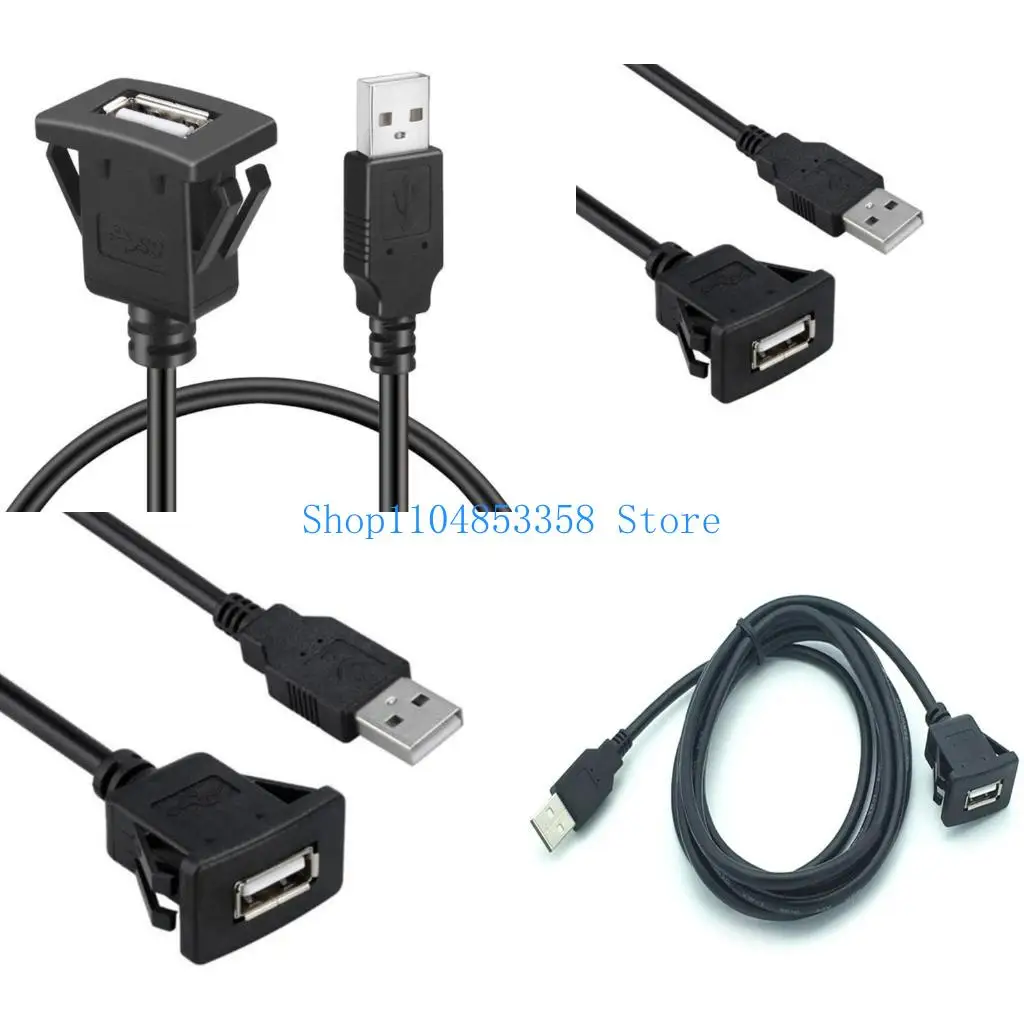 652F 1 for M Car SUV Dashboard Installation Usb 2.0 Male To Female Socket Panel Extension Cable Single Port Line Waterp
