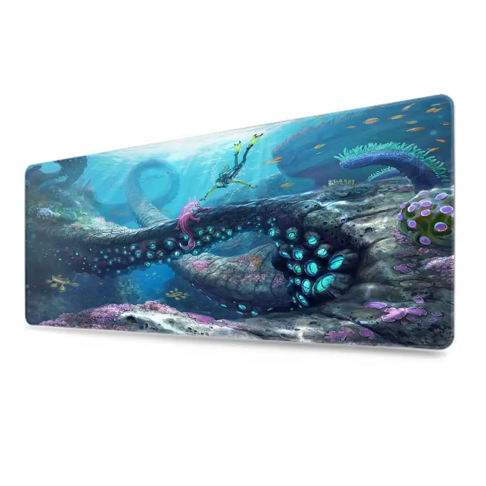 Subnautica Gaming Mouse Pad, XL Home HD Custom Mousepad, Borracha Natural Macia, Anti Slip Computer Mouse Mat, XXL