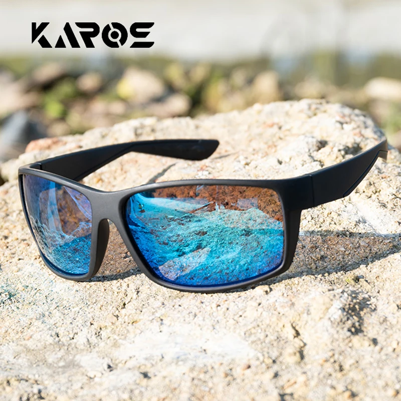 Karos Polarisierte Fahrradbrille UV400-Schutz Outdoor-Sport-Sonnenbrille für Männer Frauen Angeln Wandern Fahren Camping Brillen