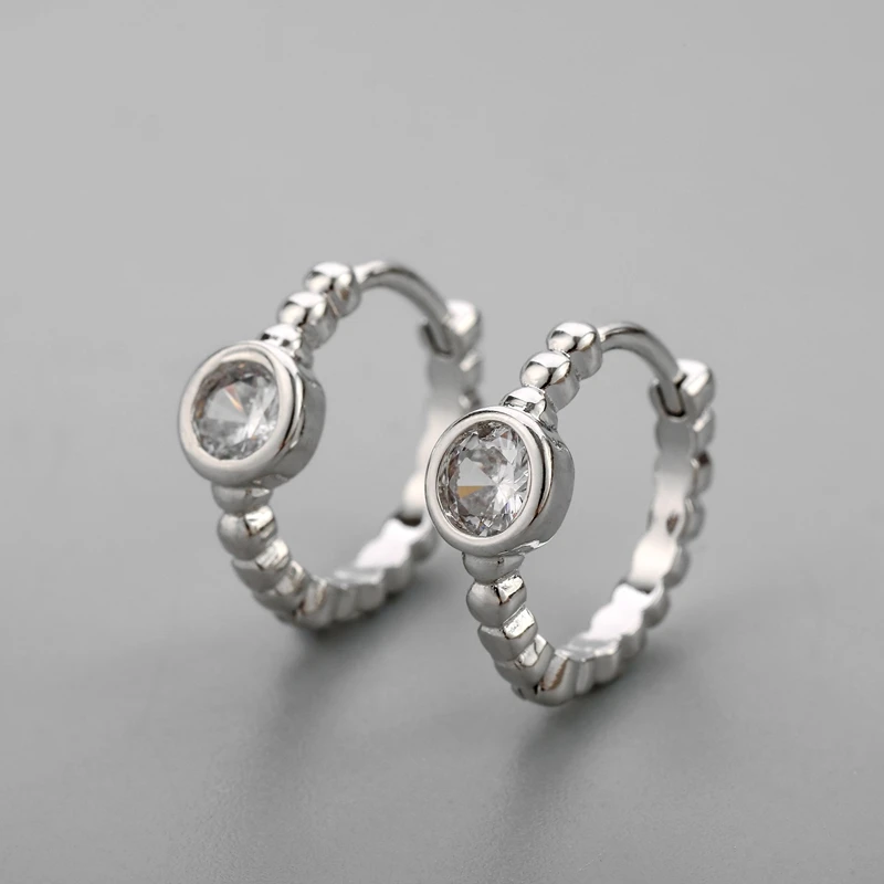 ANENJERY CZ Zirkon Kreis Creolen für Frauen Männer Punk Trendy Party Zubehör Mode Schmuck Geschenk – Detail 18