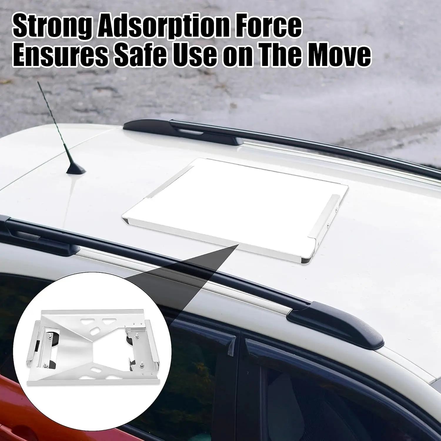 Stainless Steel 3rd Generation Roof Magnetic Mounting Kit, Strong Suction for Car Top Accessories and Luggage