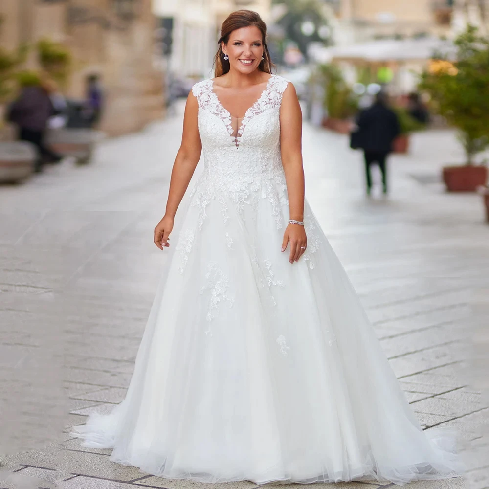 Robe de Mariée Surdimensionnée en Ivoire, en Tulle Doux, avec Dentelle Appliquée, Bouton au Dos, Nouvelle Collection d'Été