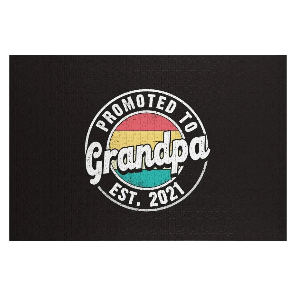 

New grandpa 2021 promoted to grandfather est 2021 Jigsaw Puzzle Custom Gifts Name Wooden Toy Customized Gifts For Kids Puzzle