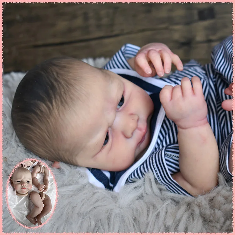 

19inch Reborn Painted Kobi Doll Kit Hand Painted Hair Lifelike Multiple Layers Painting Doll Parts Collectible Gifts