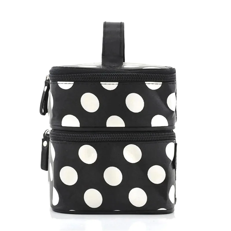 ABUH-2X Large Capacity Cosmetic Bag Double Layer Zipper Women Makeup Bags Portable Travel Toiletries Organizer