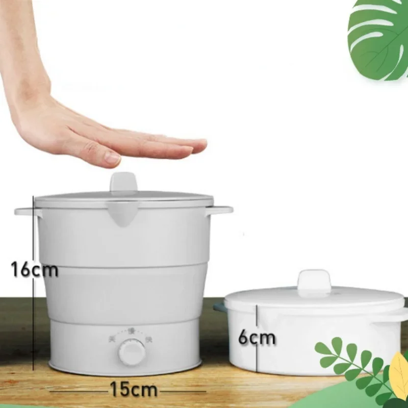 وعاء طباخ كهربائي قابل للطي متعدد الوظائف صغير الأرز الساخن طالب عنبر المعكرونة للمطبخ المنزل السفر الاتحاد الأوروبي 800 واط