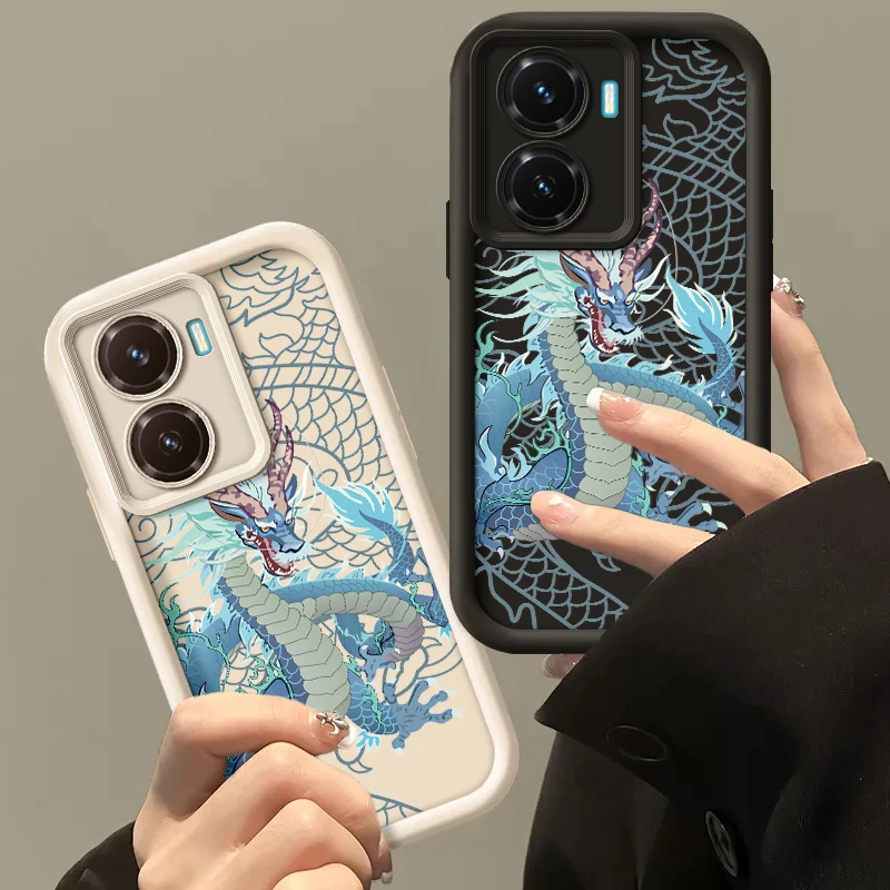 Coque Dragon Painted Phone Case For Vivo Y77 5G Y77e t1 iQOO Z6 Lite Silicone Anti Drop Soft Cover Funda VivoY77