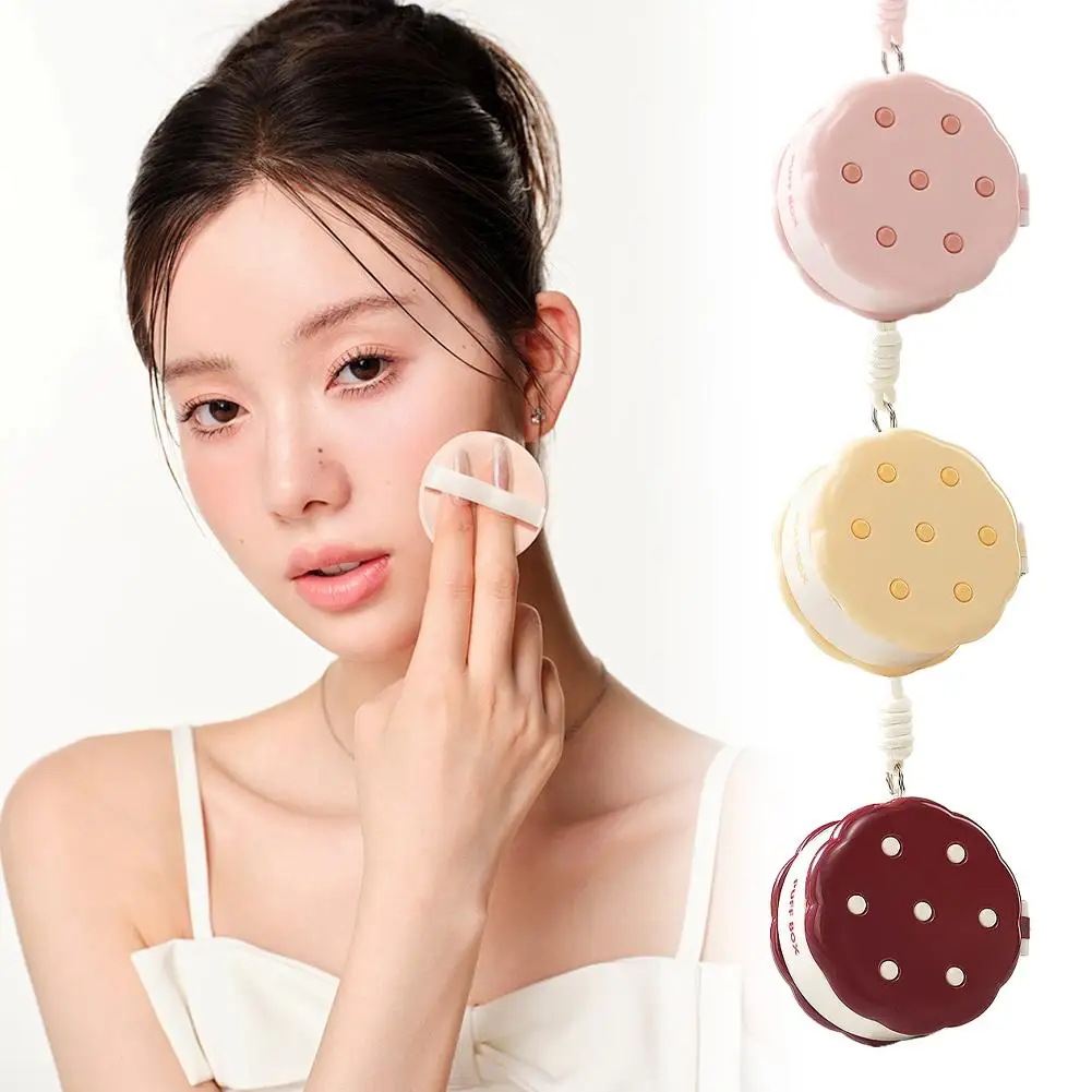 1 قطعة شكل كوكي طبقة مزدوجة مسحوق نفخة Storae صندوق مادة آمنة متعددة الوظائف صندوق تخزين مستحضرات التجميل صندوق مقاوم للغبار المنظم