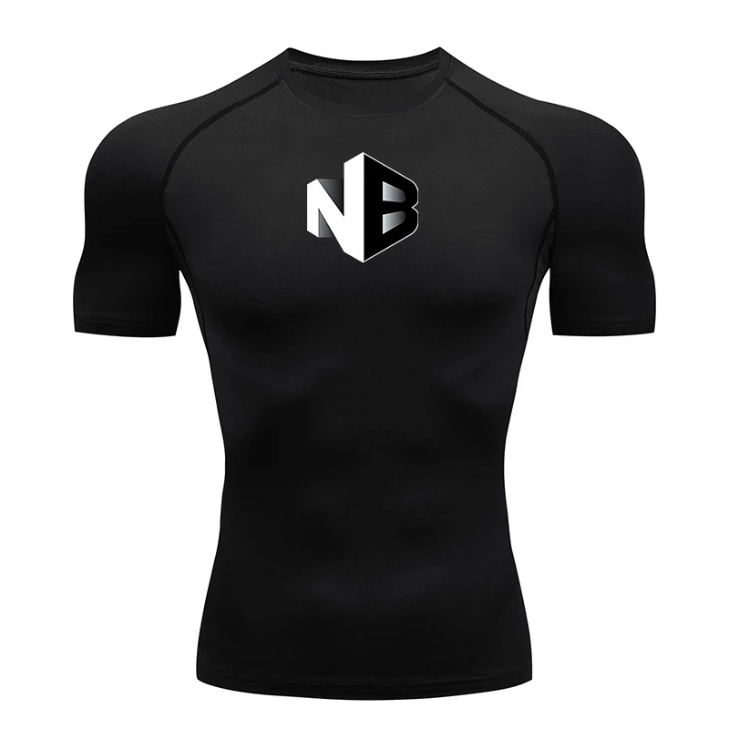 

Компрессионная футболка для мужчин с коротким рукавом, спортивная футболка, эластичная, для фитнеса, бега, тренажерного зала, быстросохнущая, облегающая, для джоггинга