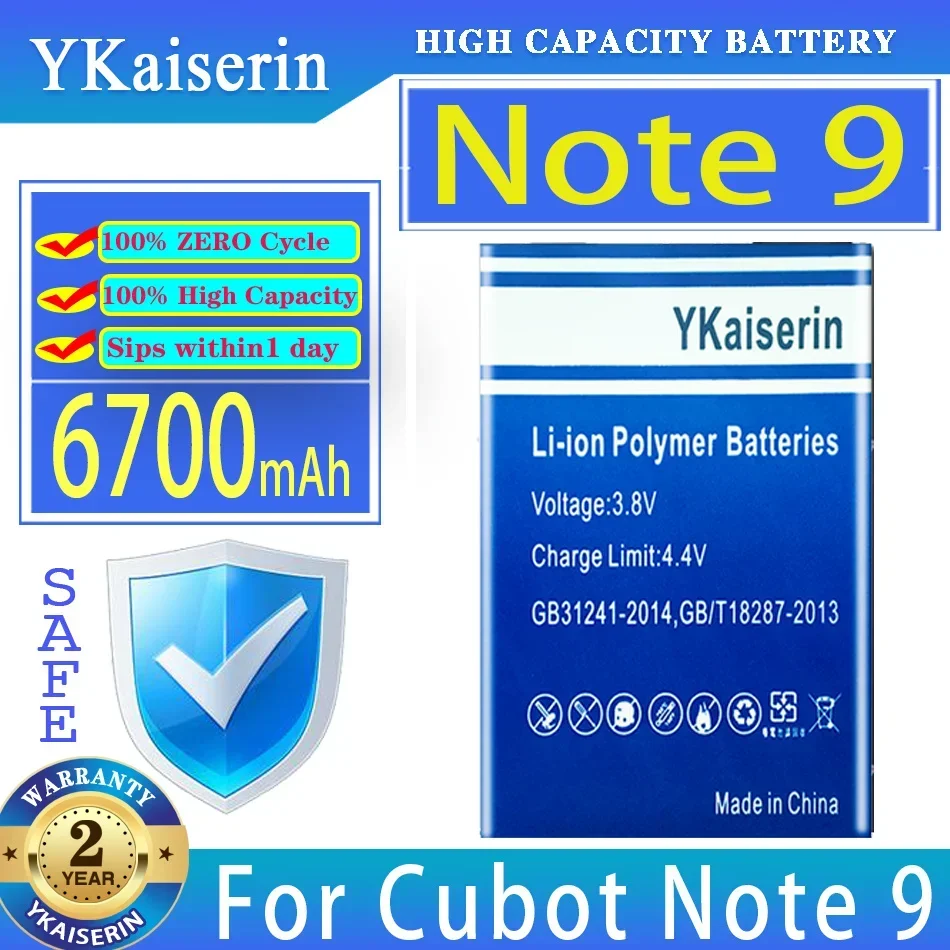 

YKaiserin 6700mAh Replacement Battery Note 9 (C11) For Cubot Note9 Mobile Phone Batteries