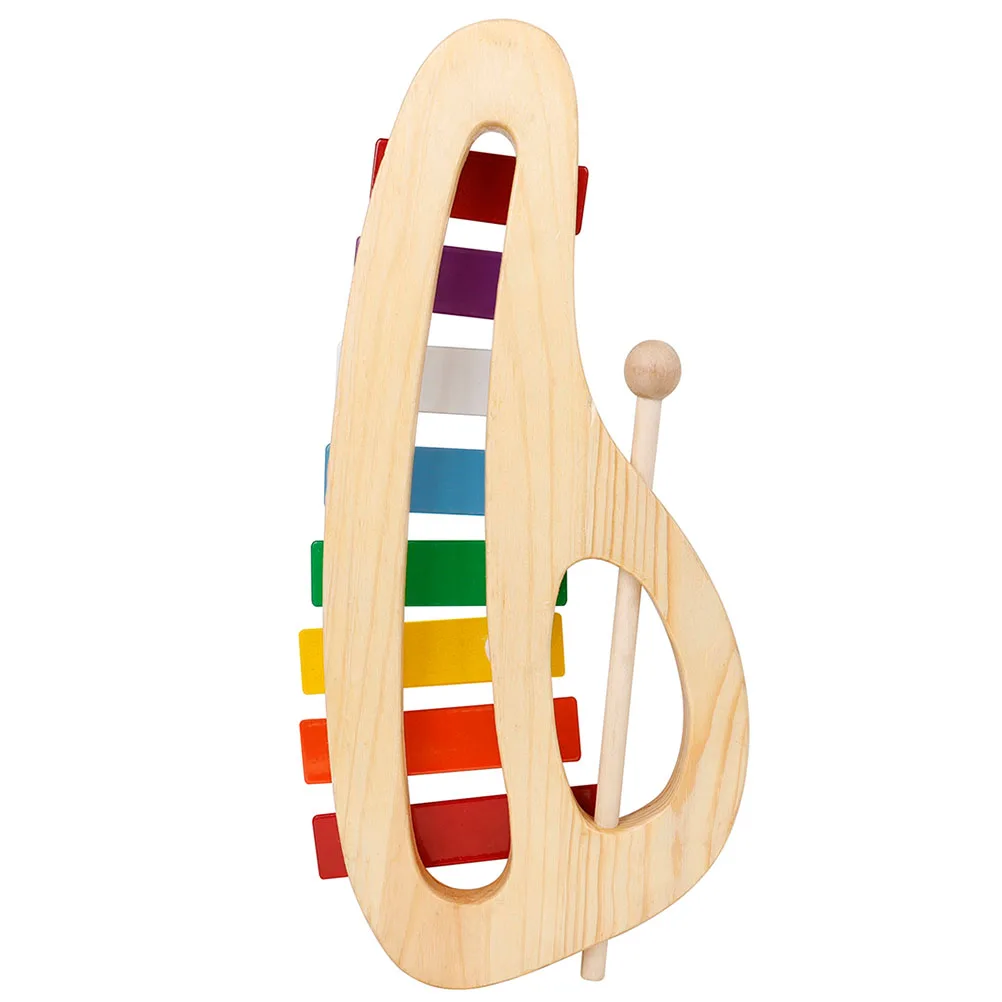 

Wooden Music Box Piano Kids Musical Toy Instruments Portable Colorful Metal 8Note Percussion Educational Rhythm Baby Safe Skin