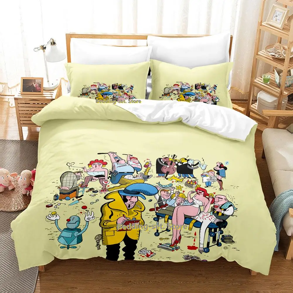 

Detective Case And Clown Bot In Murder In The Hotel Lisbon Bedding Set Cartoon three-piece Set Adult Kid Bedroom Duvet cover Set