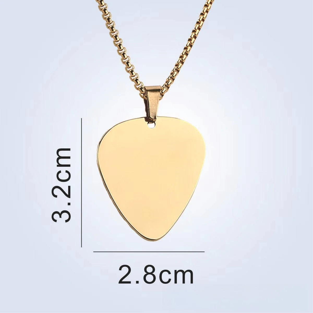 Titanium Steel Guitar Pick Pendant, Stainless Steel Guitar Pick, Suitable for Both Men and Women, Non Fading Guitar Pick