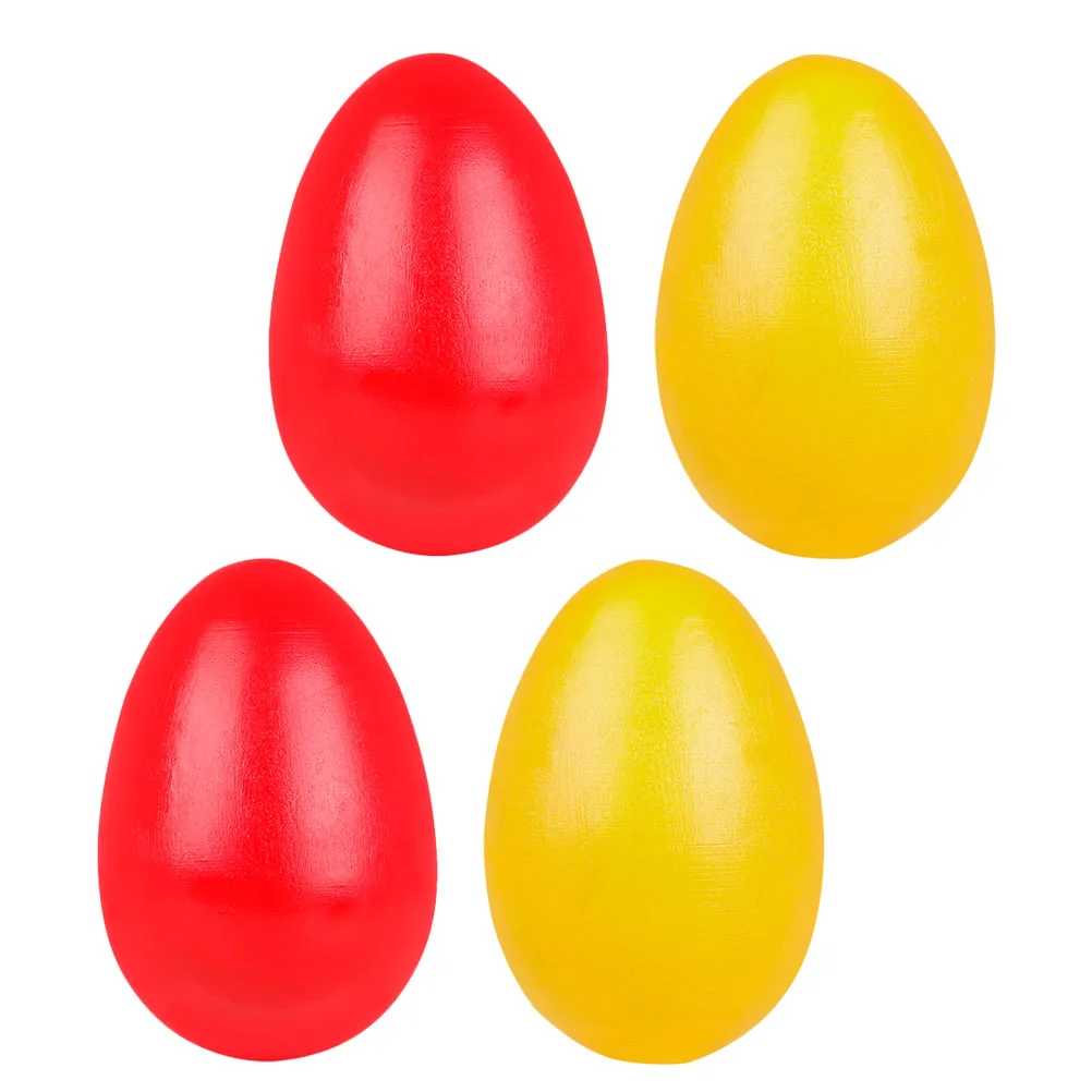 4 Uds. De huevos de arena de madera, huevos coloridos para bebés y niños, instrumento Musical de hierro de percusión