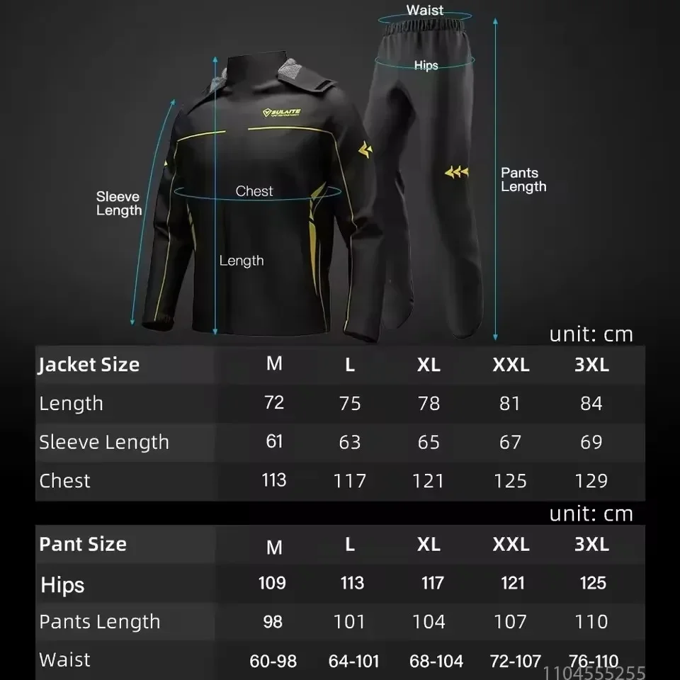 معطف واق من المطر للدراجات النارية من Sulaite، سترة مقاومة للماء مع بنطال، معطف واق من المطر خفيف الوزن وقابل للتعبئة مع قبعة مطر بغطاء للرأس
