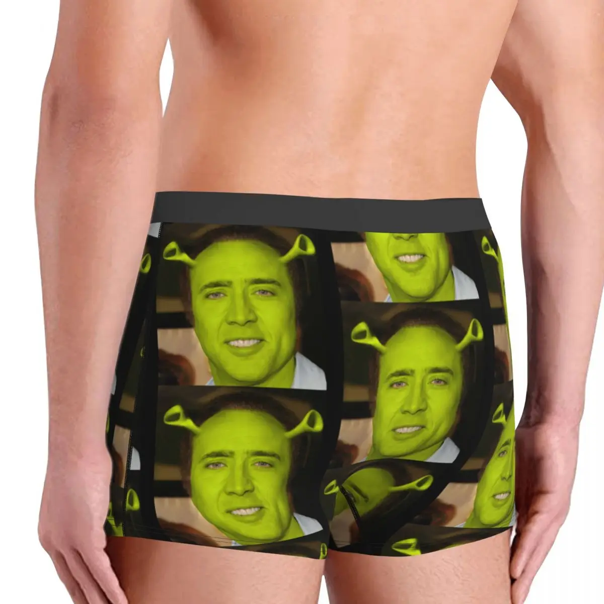 Custom Nicolas Cage Meme Underwear Men Breathbale Boxer Briefs Shorts Panties Sexy Soft Underpants For Male