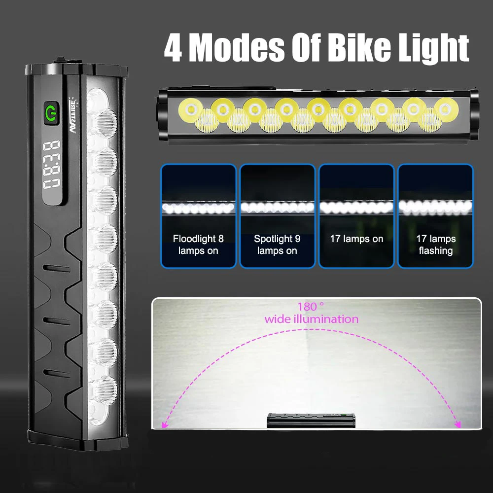 VASTFIRE Bicycle Light Front 25500Lumen Bike Light 10000mAh Waterproof Flashlight USB Charging MTB Road Cycling Lamp Accessories