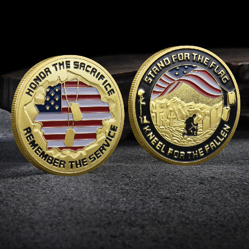 Commemorative Coin for Fallen Soldiers and Heroic Veterans Double-sided Embossed Plated Coins United States Army Souvenir Gifts