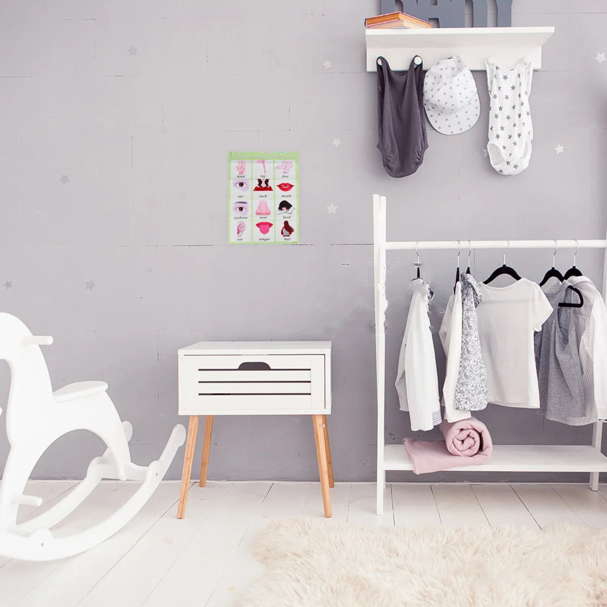 Tabla de pared de palabras en inglés, herramienta educativa de enseñanza preescolar para bebé, póster de aprendizaje del alfabeto, inteligencia estimulante del Color