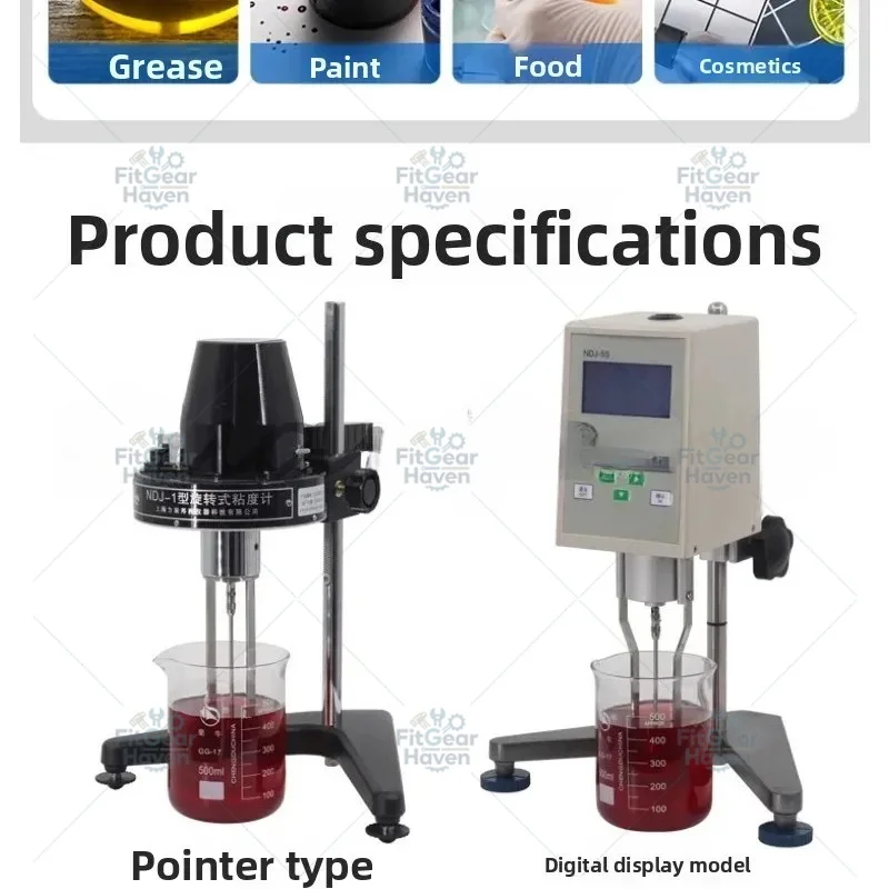 Painted viscosity tester for commercial or industrial applications