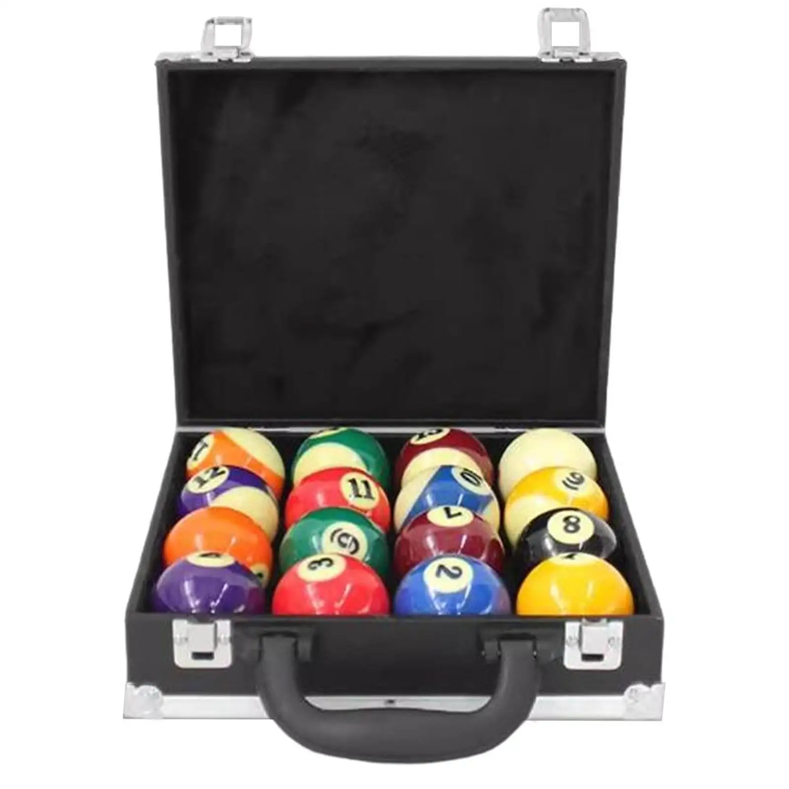 Durable PU Leather Billiard Ball Box Portable Pool Accessories Case Shockproof Corners Secure Latches for Club and Home