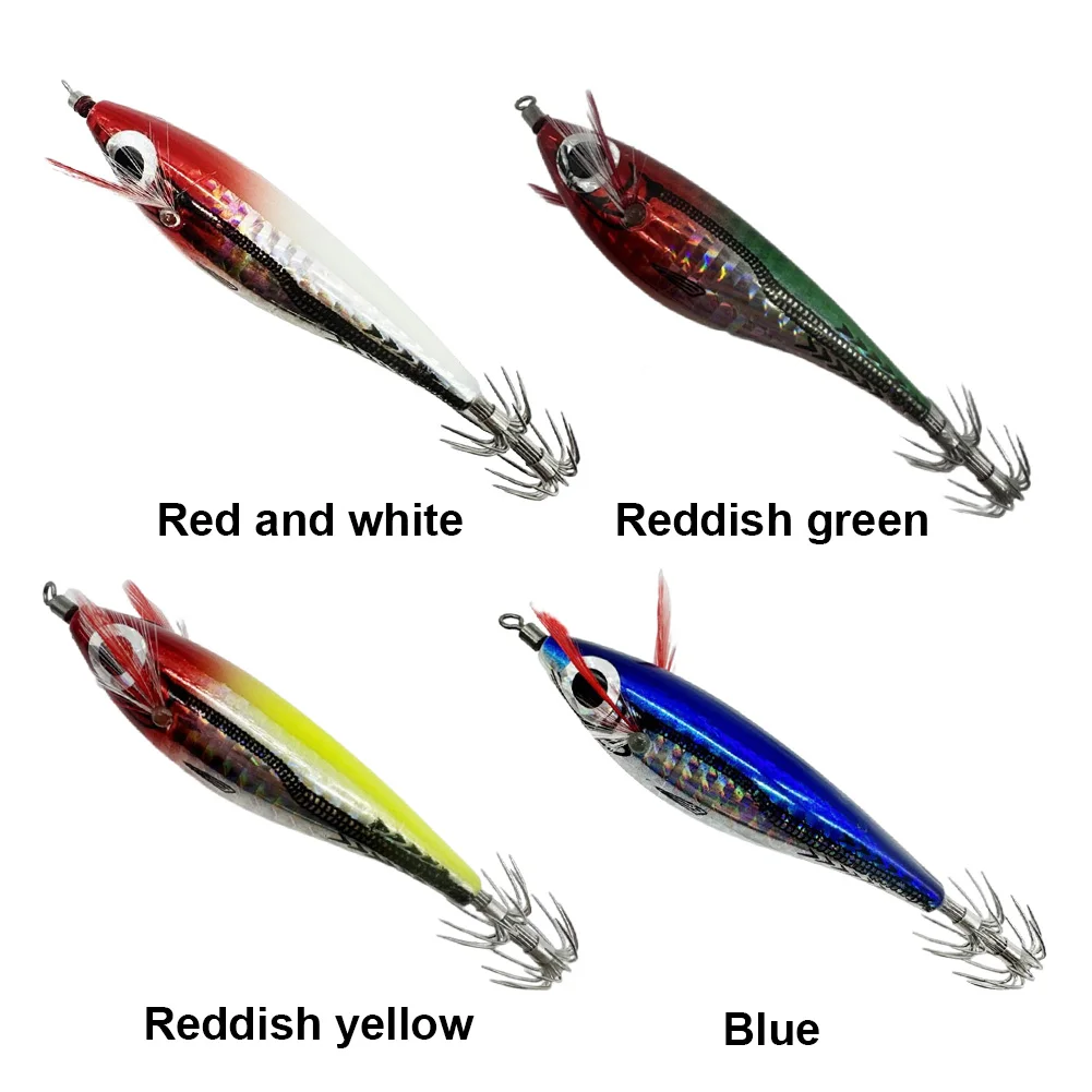 1/2/3 pçs 10cm10g isca de pesca luminosa madeira camarão isca artificial lula gancho polvo choco iscas duras para pesca marítima