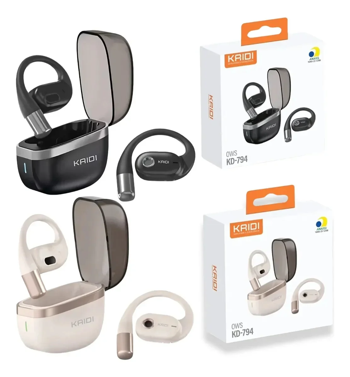 Fone de Ouvido Bluetooth Kaidi kd-794 OWS SOM HIFI 5.4 6hs de Musica