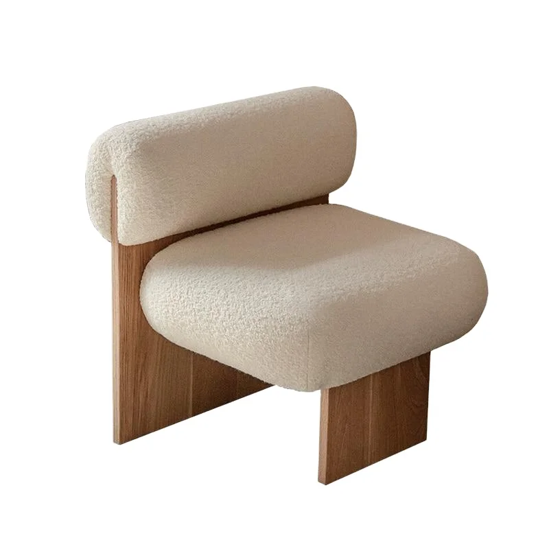 

Nordic modern lamb wool designer single chair living room bedroom single sofa stool chair bedroom furniture stool chair