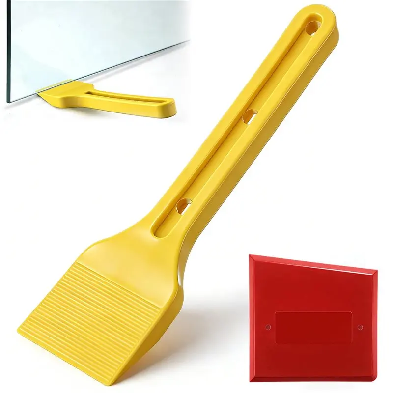 Heavy-Duty Plastic Installation Shovel Rubber Strip Scraper Hardware Window Installation Tools Red