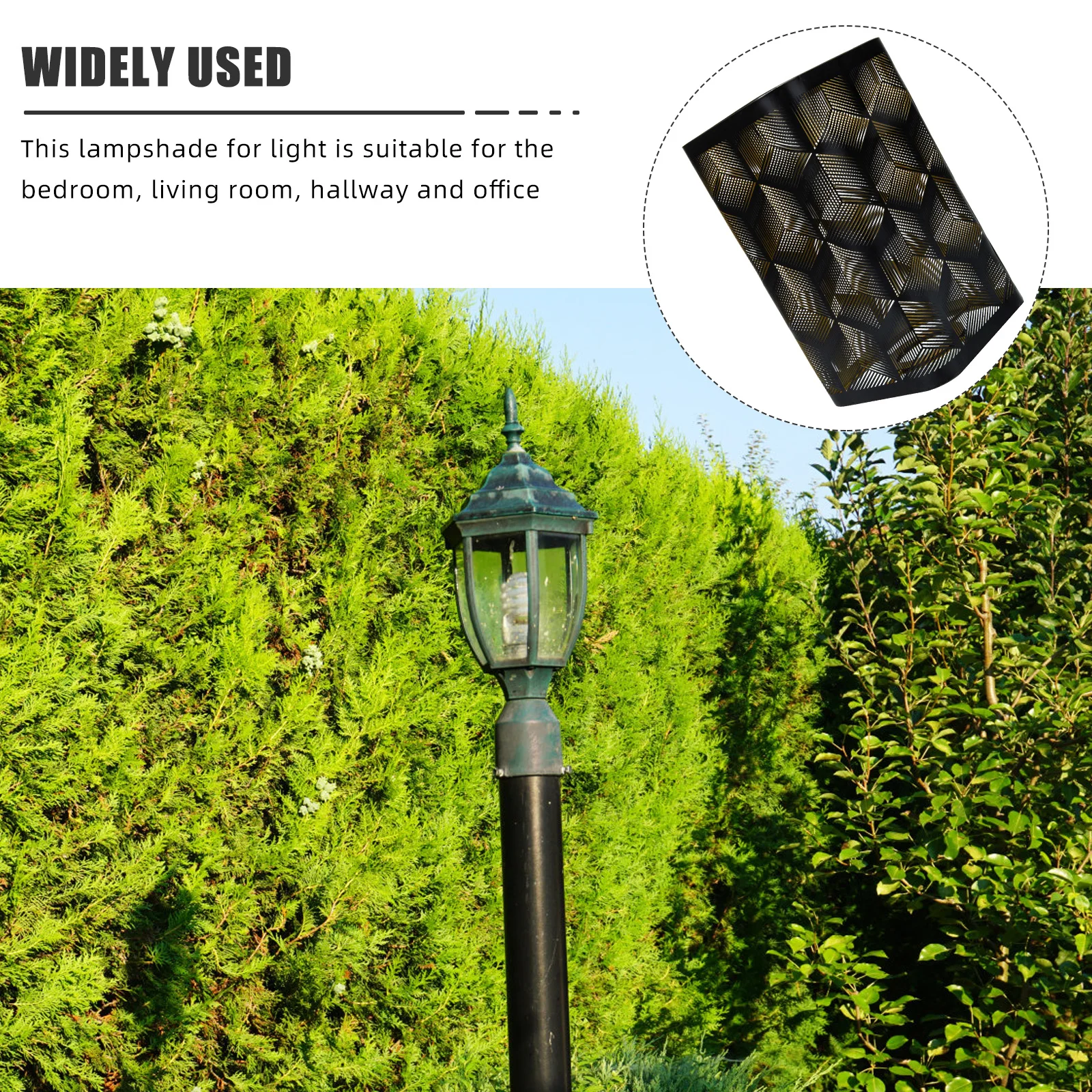 

Square Lampshade Metal Hollow Design Indoor Use Easy Install for Pendant Lamp Modern Chic Home Decoration Durable Beautiful