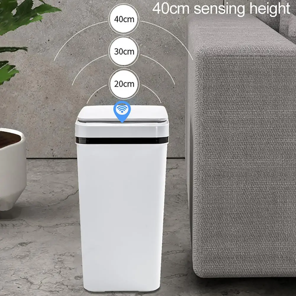 Induction Trash Can Light Touch Switch Intelligent Garbage Bin Rechargeable 3 Colors Intelligent Garbage Bin Keep Tidy