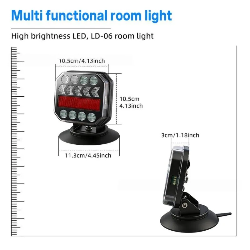 N26R-Rechargeable Magnetic LED Wireless Trailer Light Kit IP67 Waterproof Tow Light For Trucks, Boats Rvs, Campers US Plug