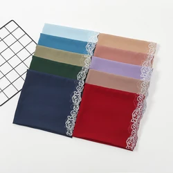 180x75cm Chiffon Hijab Scarf for Women Long Solid Color Lace Pearl Head Wraps Scarves Ladies Beach Sunscreen Shawls Veils Scarf