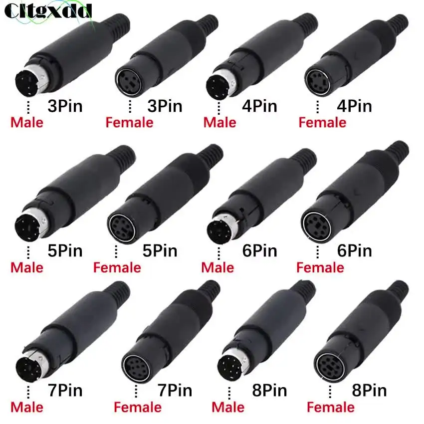 DIN-Steckverbinder | 3,4,5,6,7,8 polig | Stecker, männlich, weiblich, Buchse DIN-Steckverbinder | 3,4,5,6,7,8 polig | Stecker, männlich, weiblich, Buchse