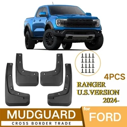 Car Mudflaps Fender for Ford Ranger US Version 2024 Mud Flaps Splash Guards Front Rear Wheels Fender Car Accessories Mudguards