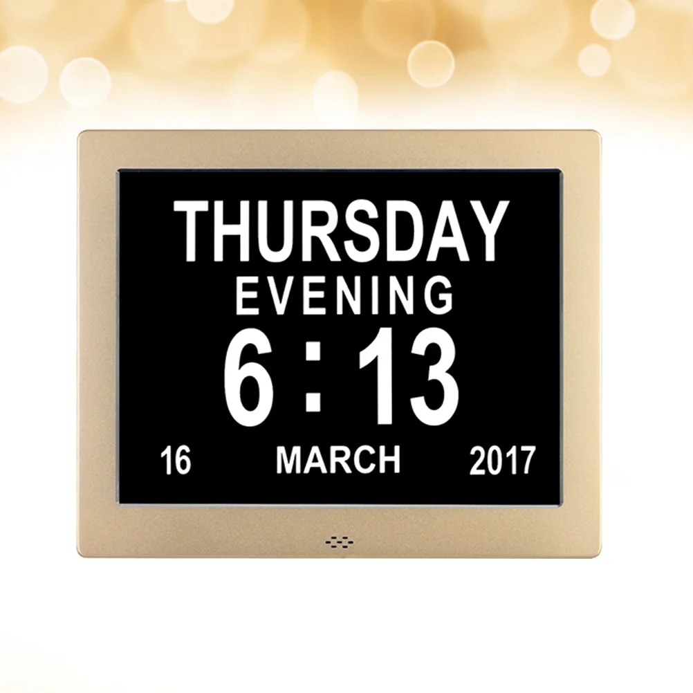 

Metal Digital Calendar Day Clock For Memory Loss Large Clear Display Daylight Reminder Wall Mountable