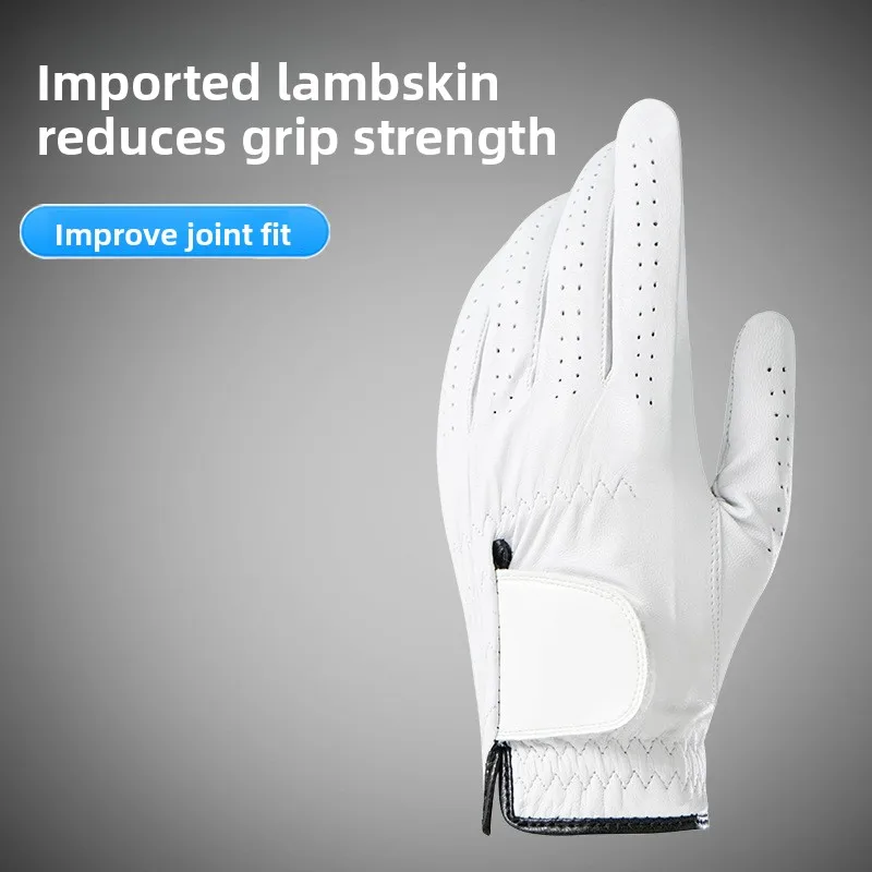 Imported Lambskin Leather Golf Glove for Men - Left Hand Single, Durable Breathable Anti-Slip for Sports