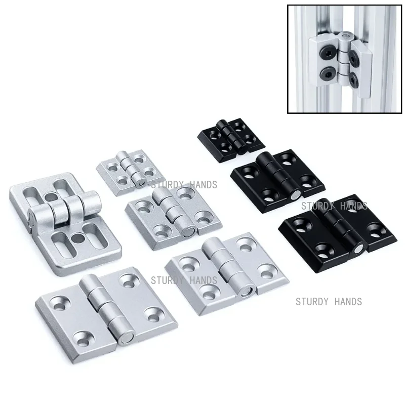 2 pieces of zinc alloy hinges aluminum profiles hardware accessories extruded door hinges connectors