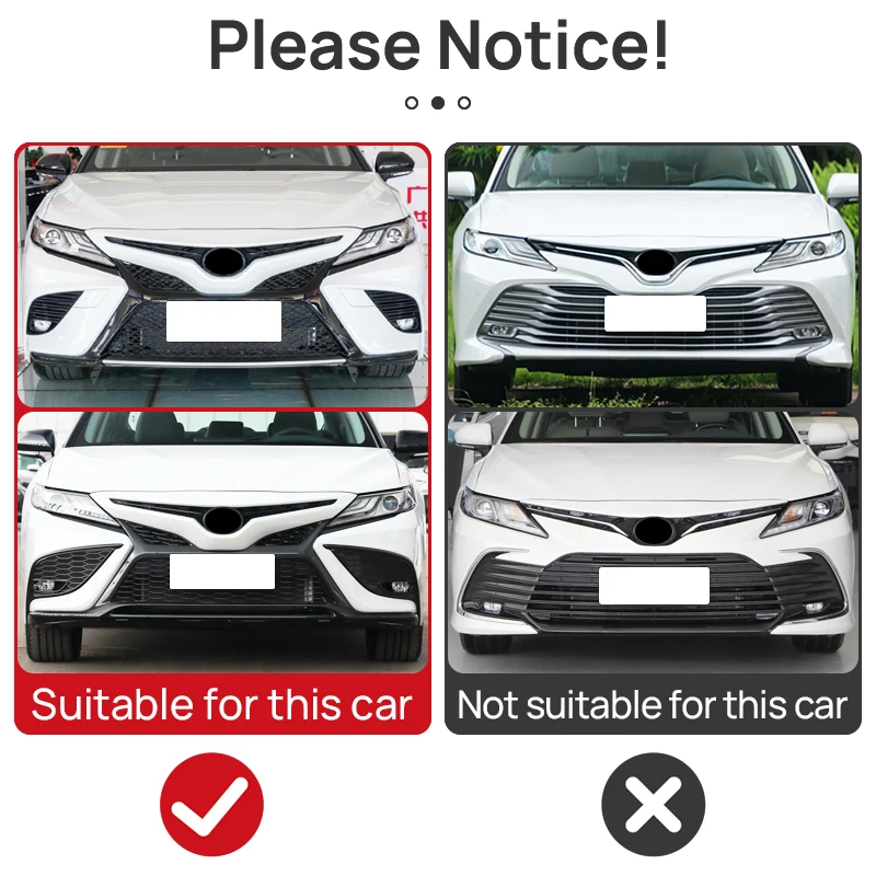 

For Toyota Camry XV70 2018~2023 Car Front Bumper Front Inlet Grille Bright bar frame Trim Cover Body Exterior Strips Accessories