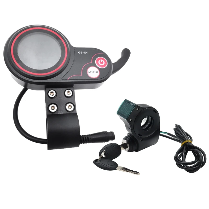 

QS-S4 72V Thumb Throttle LCD Display Meter+Lgnition Lock Key Long Cable Only For Zero 11X Electric Scooter 6PIN Display Parts