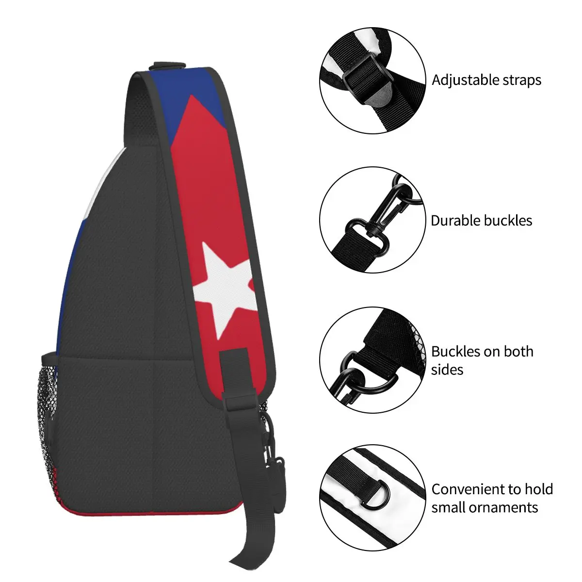 Mochila pequeña con bandera de Cuba para deportes al aire libre, bandolera de pecho, mochila de hombro, mochilas de día cubanas, bolsa de libros fresca