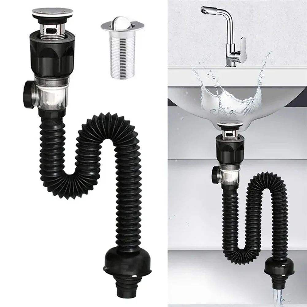 Hose Basin Installation Drainage Tube Smooth Drainage Bathroom Hose Installation Pipe Sink Tube Leak Proof Design